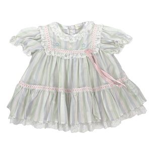 Vintage 90s Baby Togs Striped Dress Size 12 Months